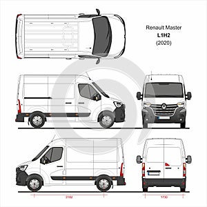 Renault Master Cargo Van L1H2 2020 Blueprint photo