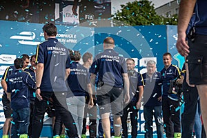 Renault team attending the E-Prix FIA Formula E race car Award Ceremony