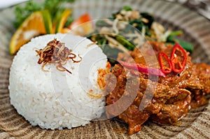 Rendang Traditional Indonesian food.
