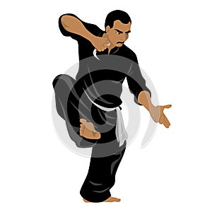 Vector of Silat Using Karambit Weapon - Pose 1