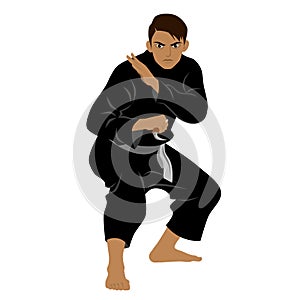 Vector of Silat Using Karambit Weapon - Pose 4