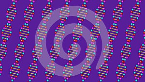 Render 3d DNA model on a purple background