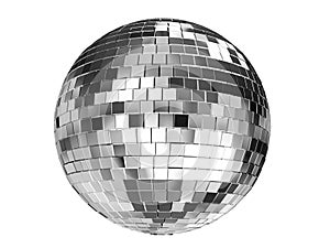 Render 3d illustration of disco ball isolated on white background