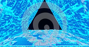 Render with abstract triangular cyber background