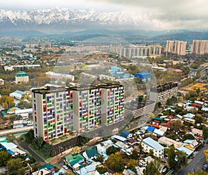 Render Apartment towers in the city - modern residential buildings with low energy house standard