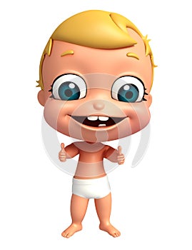 Render of baby with thums up pose photo
