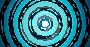 Render with black diverging circles on a blue background