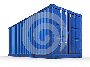 Render of blue container isolated.