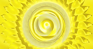 Render with a bright glowing yellow floating surface