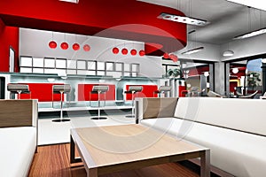 Render of a cafe bar photo