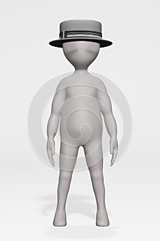 Render of Cartoon Character with Hat