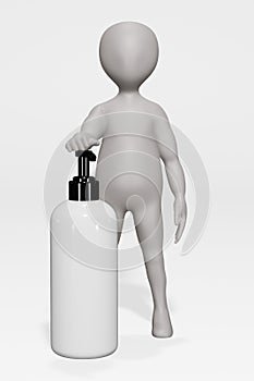 Render of Cartoon Character with Lotion