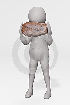 Render of Character with Beaf Steak