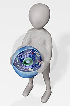 Render of Character with Human Cell