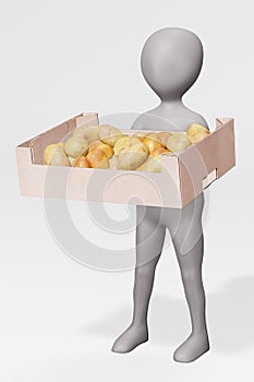 Render of Character with Potatoes