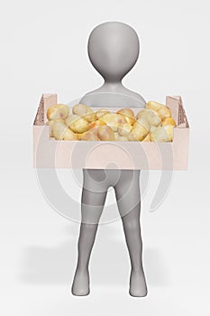 Render of Character with Potatoes