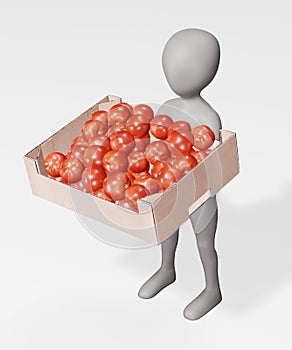 Render of Character with Tomatoes in Box