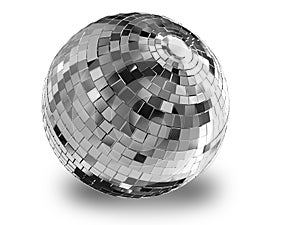 Render 3d illustration of silver disco ball isolated on white background