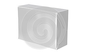 Render of isolated paper wrap box with shadow,butter, spread, soap mock up on white background.