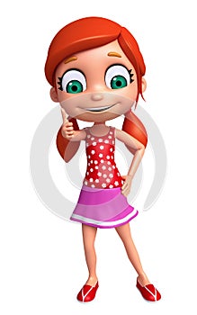 Render of Little Girl with thums up pose photo