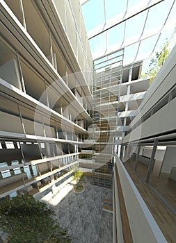 Render of the modern interior