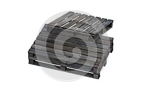 Render of old wooden pallet. Isolated on white background.