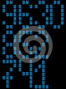 Render with a set of numbers in cyber style