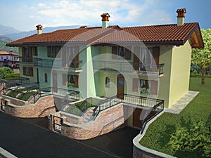 Render of terraced houses