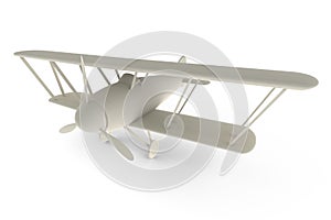 Rendered 3D white toy plane