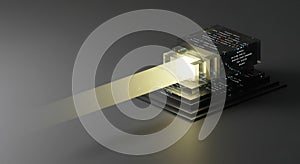 Abstract visual of digital data computation