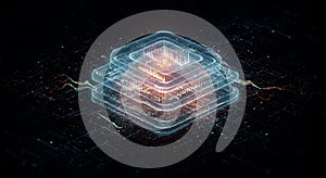 Advanced AI processing chip visualization