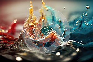 rendered colorful splash image, ocean water style, ai generated image photo