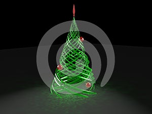 Rendered stylized Christmas pine tree