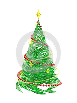 Rendered stylized Christmas pine tree