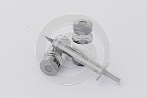 Rendering 3d vaccine medicine bottle flu vaccine anti-vaccination