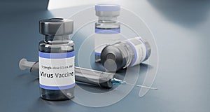 Rendering 3d vaccine medicine bottle flu vaccine anti-vaccination