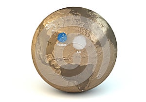 Comparison of the water and air masses of the planet Earth