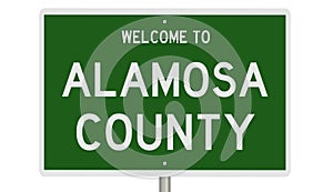 Highway sign for Alamosa County photo