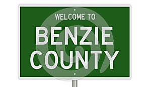 Highway sign for Benzie County photo