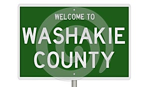 Highway sign for Washakie County photo