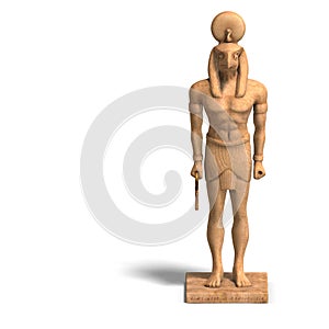 Rendering of eygpt god statue with Clipping Path