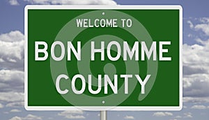 Road sign for Bon Homme County photo
