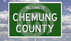 Road sign for Chemung County photo