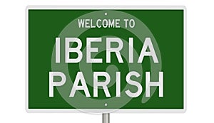 Road sign for Iberia Parish photo