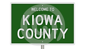 Road sign for Kiowa County photo