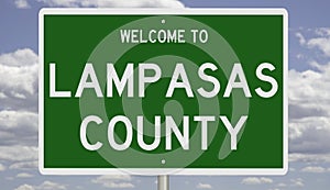 Road sign for Lampasas County