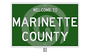 Road sign for Marinette County photo