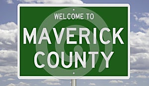 Road sign for Maverick County photo