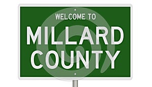 Road sign for Millard County photo