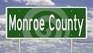 Road sign for Monroe County